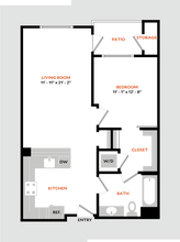 Plan 1B 516 floor plan